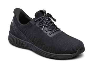 Orthofeet Shoes Yari 20011 Mens Hands Free Slip on Athletic Shoe: Black/Black