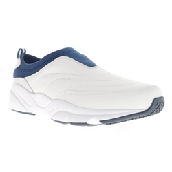 Propet MAS004L Men's Slip On Casual & Athletic Shoe: White/Navy