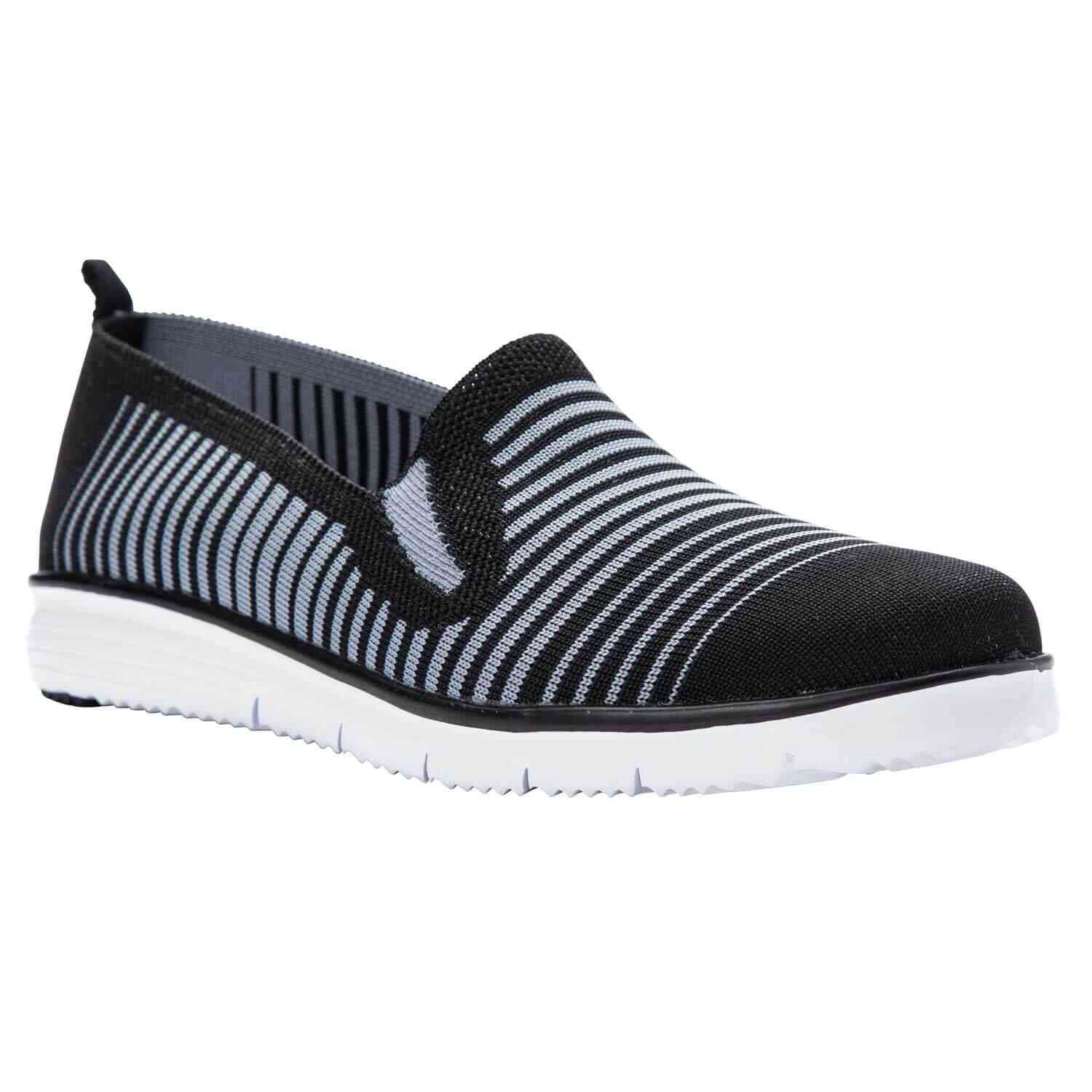 Propet Travel Fit Slip on WAT044M Womens Casual Shoe - Black/Grey