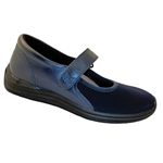 Drew Shoes - Navy - Brown Leather and Lycra (Stretch) - Casual Shoe