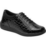 Drew Shoes - Tulip - Black Croc Patent Leather - Casual, Dress